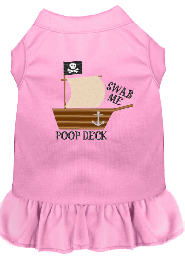 Poop Deck Embroidered Dog Dress Light Pink Xxxl