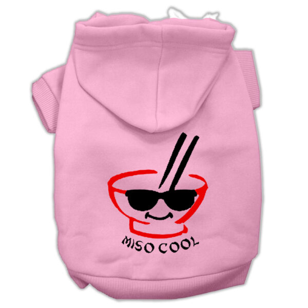 Miso Cool Screen Print Pet Hoodies Pink Size Xl (16)