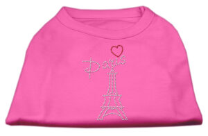 Paris Rhinestone Shirts Bright Pink Xl