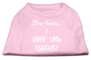 Dear Santa I Went With Naughty Screen Print Shirts Light Pink Lg