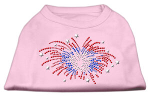 Fireworks Rhinestone Shirt Light Pink Xxl