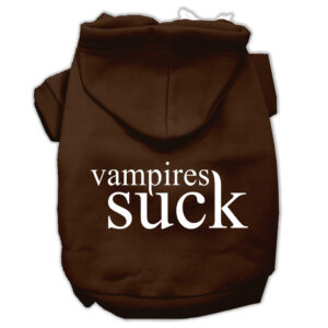 Vampires Suck Screen Print Pet Hoodies Brown Size Xxl (18)
