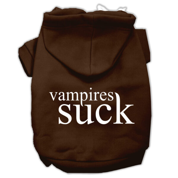 Vampires Suck Screen Print Pet Hoodies Brown Size Xxl (18)