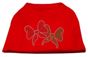 Christmas Bows Rhinestone Shirt Red L