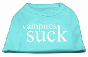 Vampires Suck Screen Print Shirt Aqua M (12)