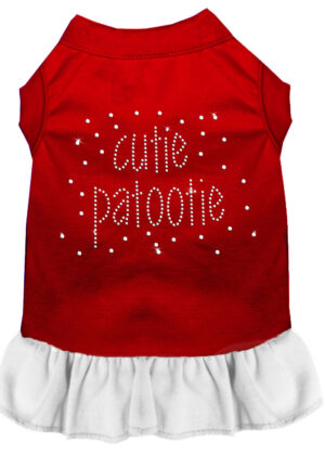 Rhinestone Cutie Patootie Dress Red With White Sm