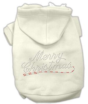 Merry Christmas Rhinestone Hoodies Cream Xxxl(20)
