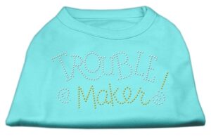 Trouble Maker Rhinestone Shirts Aqua M