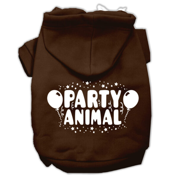 Party Animal Screen Print Pet Hoodies Brown Size Xl (16)