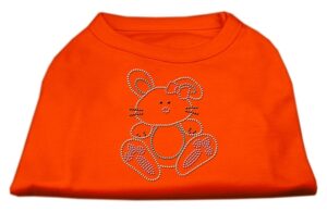 Bunny Rhinestone Dog Shirt Orange Xs (8)
