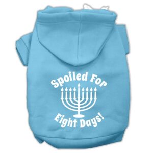Spoiled For 8 Days Screenprint Dog Pet Hoodies Baby Blue Size Xxl (18)