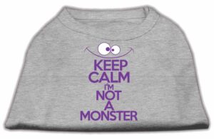 Keep Calm Screen Print Dog Shirt Grey Xs (8)