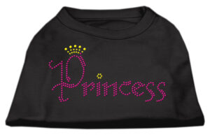 Princess Rhinestone Shirts Black Xxl