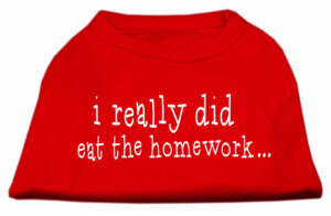 I Really Did Eat The Homework Screen Print Shirt Red M (12)