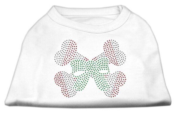 Candy Cane Crossbones Rhinestone Shirt White Xl