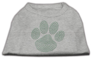 Green Paw Rhinestud Shirts Grey Xl
