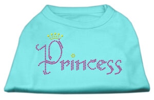 Princess Rhinestone Shirts Aqua Xxl