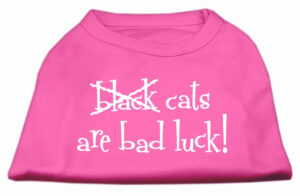 Black Cats Are Bad Luck Screen Print Shirt Bright Pink Xs (8)