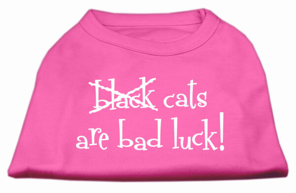 Black Cats Are Bad Luck Screen Print Shirt Bright Pink Xs (8)