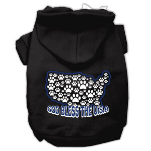 God Bless Usa Screen Print Pet Hoodies Black S (10)