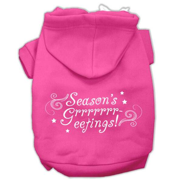 Seasons Greetings Screen Print Pet Hoodies Bright Pink Size Xxl (18)