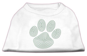 Green Paw Rhinestud Shirts White Xxl