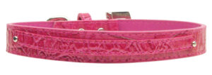 3/8" (10mm) Faux Croc Two Tier Collars Pink Medium