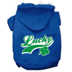Lucky Swoosh Screen Print Pet Hoodies Blue Size Xl (16)