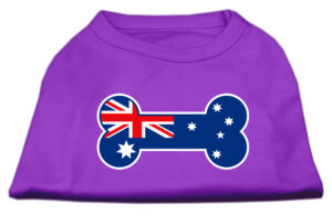 Bone Shaped Australian Flag Screen Print Shirts Purple Xxl