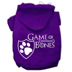 Game Of Bones Screenprint Dog Hoodie Purple Xxxl(20)