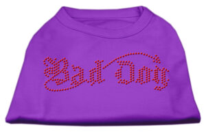 Bad Dog Rhinestone Shirts Purple Xxl