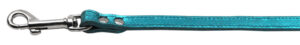 Fashionable Leather Dog Leash Metallic Turquoise 3/4'' Wide