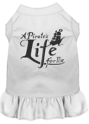 A Pirate's Life Embroidered Dog Dress White Sm