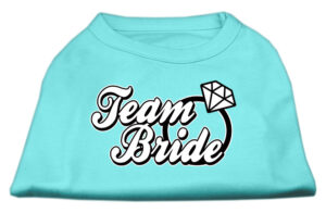 Team Bride Screen Print Shirt Aqua Xl