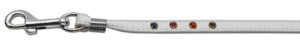 Confetti Crystal Leash  White W/confetti Silver Hardware
