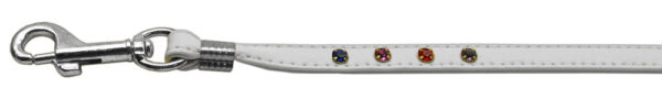 Confetti Crystal Leash  White W/confetti Silver Hardware