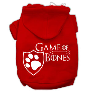 Game Of Bones Screenprint Dog Hoodie Red Xxxl(20)