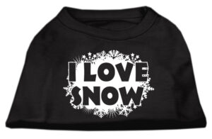 I Love Snow Screenprint Shirts Black Xxl