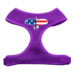 Eagle Flag  Screen Print Soft Mesh Pet Harness Purple Large