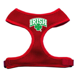 Irish Arch Screen Print Soft Mesh Pet Harness Red Extra Large