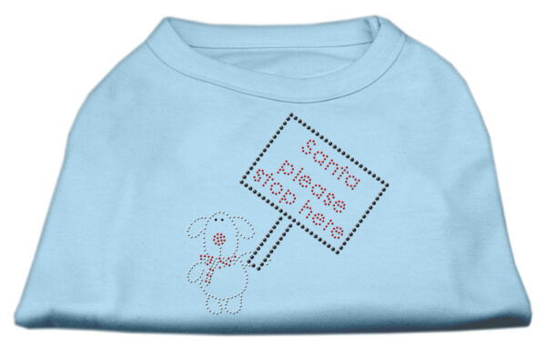 Santa Stop Here Shirts Baby Blue Lg
