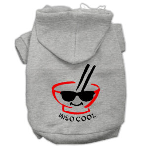 Miso Cool Screen Print Pet Hoodies Grey Size Xs (8)