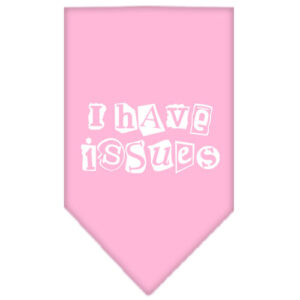 I Have Issues Screen Print Bandana Light Pink Small