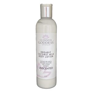 Organic Body Lotion   Unscented Coconut Milk Moisturizes for Soft Silky Skin All Day 8 oz