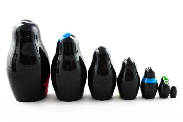 Matryoshka Russian Nesting Doll Babushka Beautiful Family Penguins Set 7 Pieces Pcs Hand Painted Handmade Souvenir Gift Handicraft - Image 3