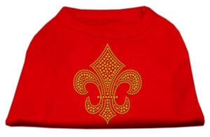 Gold Fleur De Lis Rhinestone Shirts Red Xxxl(20)