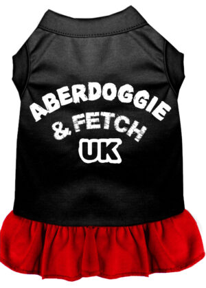 Aberdoggie Uk Screen Print Dog Dress Black With Red Lg (14)