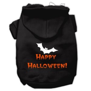 Happy Halloween Screen Print Pet Hoodies Black Xl (16)