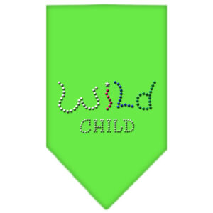 Wild Child Rhinestone Bandana Lime Green Large