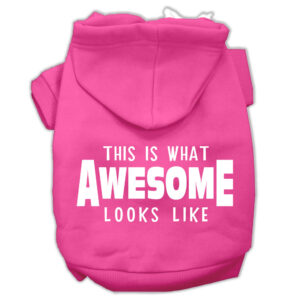 This Is What Awesome Looks Like Dog Pet Hoodies Bright Pink Size Xs (8)